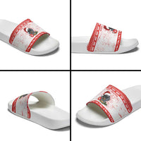 Christmas Dachshund Dog Slide Sandals Santa Hat Woof Snowflake Paw Design - Wonder Print Shop