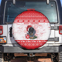 Christmas Dachshund Dog Spare Tire Cover Santa Hat Woof Snowflake Paw Design - Wonder Print Shop