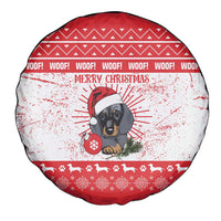 Christmas Dachshund Dog Spare Tire Cover Santa Hat Woof Snowflake Paw Design - Wonder Print Shop