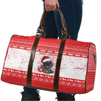 Christmas Dachshund Dog Travel Bag Santa Hat Woof Snowflake Paw Design - Wonder Print Shop