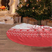 Christmas Dachshund Dog Tree Skirt Santa Hat Woof Snowflake Paw Design - Wonder Print Shop