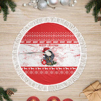 Christmas Dachshund Dog Tree Skirt Santa Hat Woof Snowflake Paw Design - Wonder Print Shop