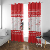 Christmas Dachshund Dog Window Curtain Santa Hat Woof Snowflake Paw Design - Wonder Print Shop