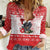 Christmas Dachshund Dog Women Casual Shirt Santa Hat Woof Snowflake Paw Design - Wonder Print Shop