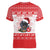 Christmas Dachshund Dog Women V-Neck T-Shirt Santa Hat Woof Snowflake Paw Design - Wonder Print Shop