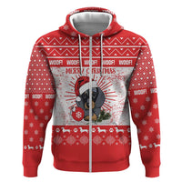 Christmas Dachshund Dog Zip Hoodie Santa Hat Woof Snowflake Paw Design - Wonder Print Shop