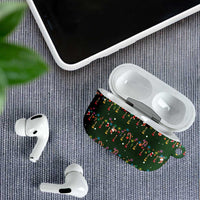 Ornaments on Green Snowy Background AirPods Case with Electric Guitars Santa Candy Canes - Wonder Print Shop