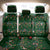 Ornaments on Green Snowy Background Back Car Seat Cover with Electric Guitars Santa Candy Canes - Wonder Print Shop