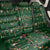 Ornaments on Green Snowy Background Back Car Seat Cover with Electric Guitars Santa Candy Canes - Wonder Print Shop