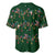 Ornaments on Green Snowy Background Baseball Jersey with Electric Guitars Santa Candy Canes - Wonder Print Shop
