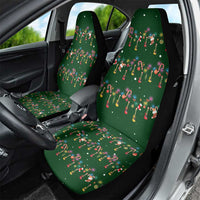 Ornaments on Green Snowy Background Car Seat Cover with Electric Guitars Santa Candy Canes - Wonder Print Shop