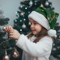 Ornaments on Green Snowy Background Christmas Santa Hat with Electric Guitars Santa Candy Canes - Wonder Print Shop