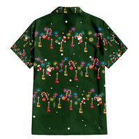 Ornaments on Green Snowy Background Family Matching Mermaid Dress and Hawaiian Shirt with Electric Guitars Santa Candy Canes - Wonder Print Shop