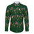 Ornaments on Green Snowy Background Family Matching Off The Shoulder Long Sleeve Dress and Hawaiian Shirt with Electric Guitars Santa Candy Canes - Wonder Print Shop
