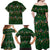 Ornaments on Green Snowy Background Family Matching Off Shoulder Maxi Dress and Hawaiian Shirt with Electric Guitars Santa Candy Canes - Wonder Print Shop