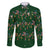Ornaments on Green Snowy Background Family Matching Off Shoulder Short Dress and Hawaiian Shirt with Electric Guitars Santa Candy Canes - Wonder Print Shop