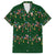 Ornaments on Green Snowy Background Family Matching Short Sleeve Bodycon Dress and Hawaiian Shirt with Electric Guitars Santa Candy Canes - Wonder Print Shop