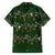 Ornaments on Green Snowy Background Family Matching Short Sleeve Bodycon Dress and Hawaiian Shirt with Electric Guitars Santa Candy Canes - Wonder Print Shop