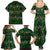 Ornaments on Green Snowy Background Family Matching Summer Maxi Dress and Hawaiian Shirt with Electric Guitars Santa Candy Canes - Wonder Print Shop