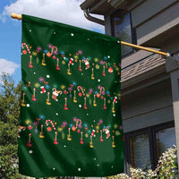 Ornaments on Green Snowy Background Garden Flag with Electric Guitars Santa Candy Canes - Wonder Print Shop