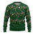 Ornaments on Green Snowy Background Ugly Christmas Sweater with Electric Guitars Santa Candy Canes - Wonder Print Shop