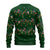 Ornaments on Green Snowy Background Ugly Christmas Sweater with Electric Guitars Santa Candy Canes - Wonder Print Shop