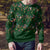 Ornaments on Green Snowy Background Ugly Christmas Sweater with Electric Guitars Santa Candy Canes - Wonder Print Shop
