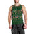 Ornaments on Green Snowy Background Men Tank Top with Electric Guitars Santa Candy Canes - Wonder Print Shop
