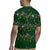 Ornaments on Green Snowy Background Rugby Jersey with Electric Guitars Santa Candy Canes - Wonder Print Shop