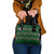 Ornaments on Green Snowy Background Shoulder Handbag with Electric Guitars Santa Candy Canes - Wonder Print Shop