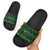 Ornaments on Green Snowy Background Slide Sandals with Electric Guitars Santa Candy Canes - Wonder Print Shop