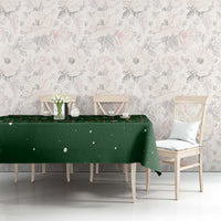 Ornaments on Green Snowy Background Tablecloth with Electric Guitars Santa Candy Canes - Wonder Print Shop