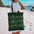 Ornaments on Green Snowy Background Tote Bag with Electric Guitars Santa Candy Canes - Wonder Print Shop