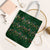 Ornaments on Green Snowy Background Tote Bag with Electric Guitars Santa Candy Canes - Wonder Print Shop