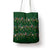 Ornaments on Green Snowy Background Tote Bag with Electric Guitars Santa Candy Canes - Wonder Print Shop