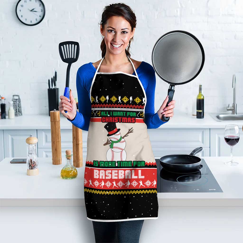 Is More Time for Baseball Design Apron with Baseball Snowman All I Want for Christmas - Wonder Print Shop