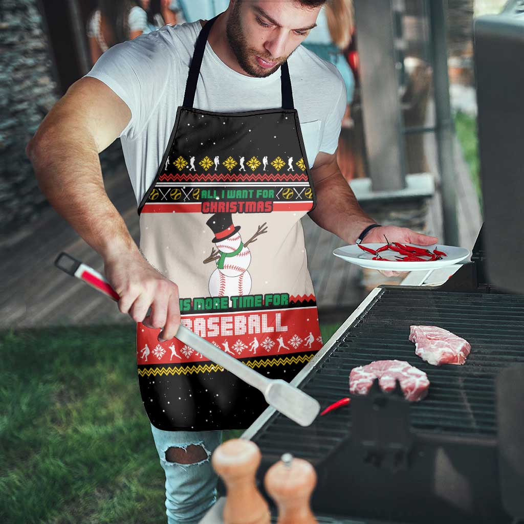 Is More Time for Baseball Design Apron with Baseball Snowman All I Want for Christmas - Wonder Print Shop