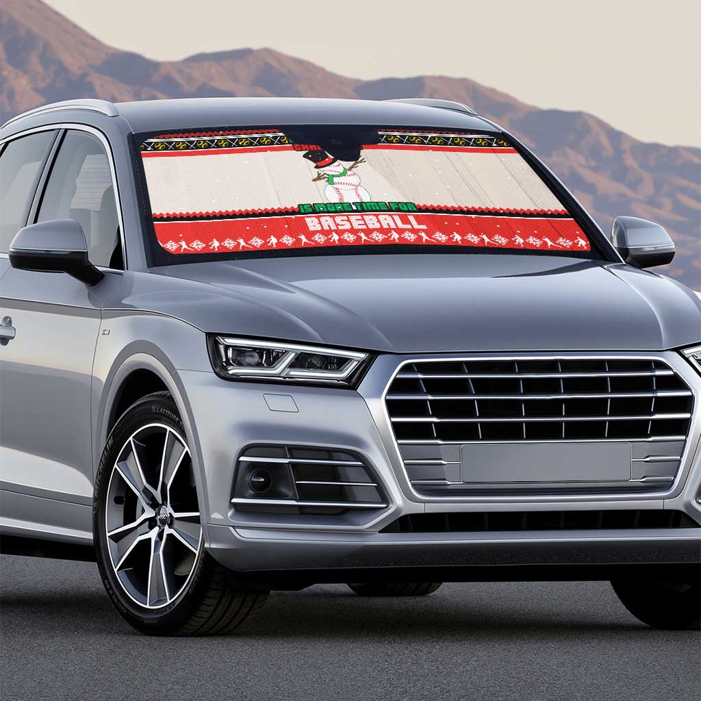 Is More Time for Baseball Design Auto Sun Shade with Baseball Snowman All I Want for Christmas - Wonder Print Shop