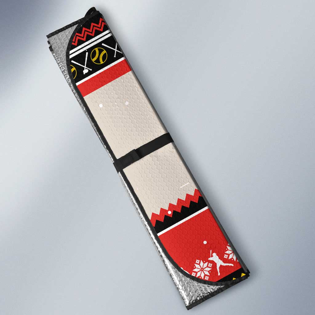 Is More Time for Baseball Design Auto Sun Shade with Baseball Snowman All I Want for Christmas - Wonder Print Shop