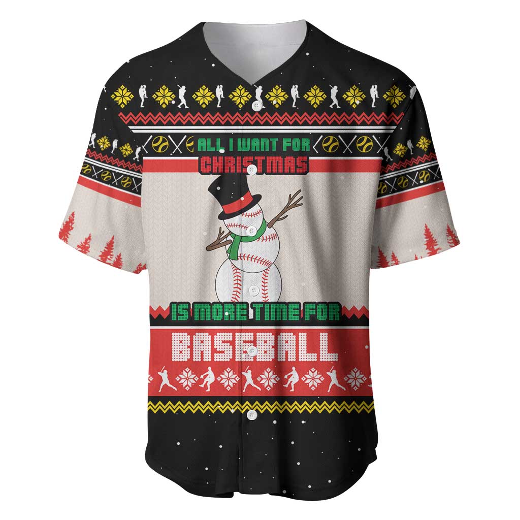Is More Time for Baseball Design Baseball Jersey with Baseball Snowman All I Want for Christmas - Wonder Print Shop