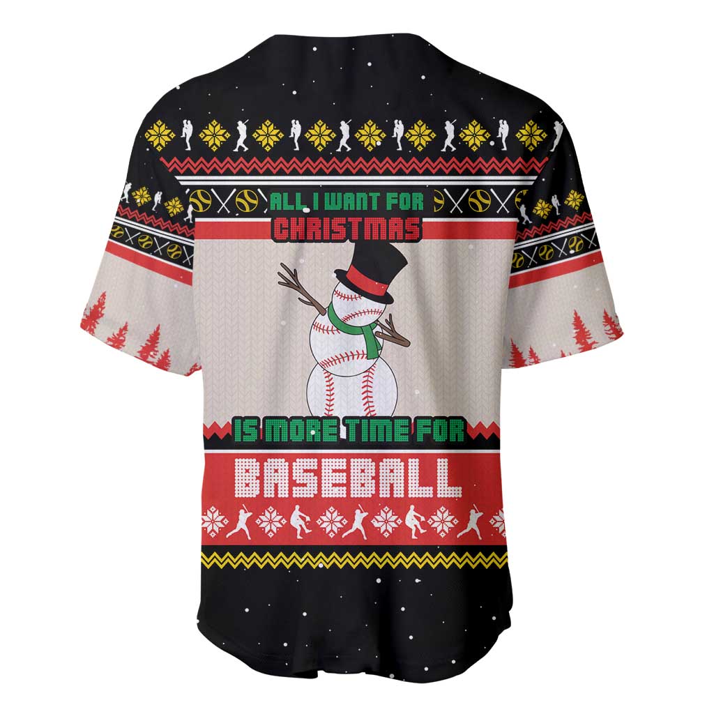 Is More Time for Baseball Design Baseball Jersey with Baseball Snowman All I Want for Christmas - Wonder Print Shop