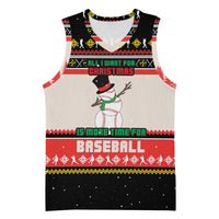Is More Time for Baseball Design Basketball Jersey with Baseball Snowman All I Want for Christmas - Wonder Print Shop