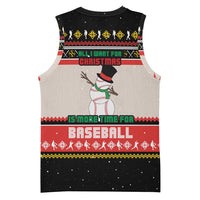 Is More Time for Baseball Design Basketball Jersey with Baseball Snowman All I Want for Christmas - Wonder Print Shop