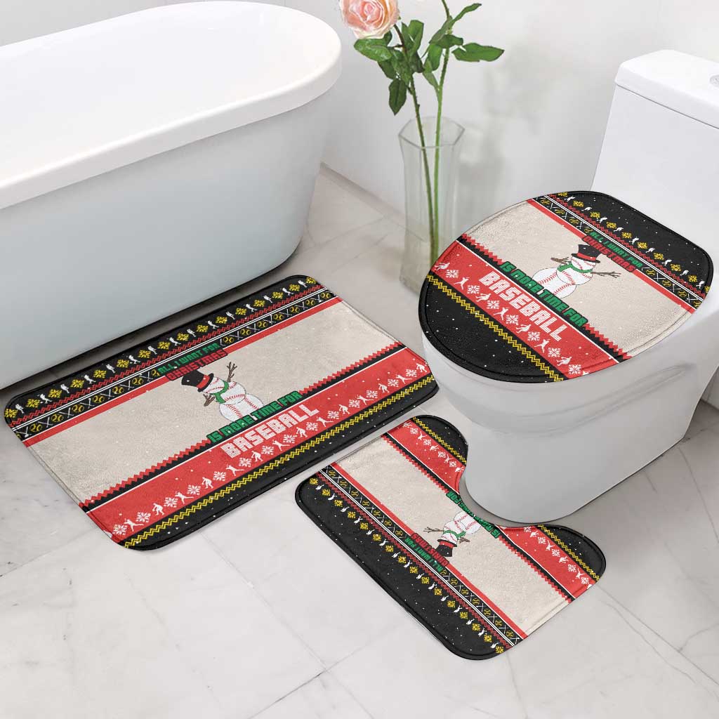 Is More Time for Baseball Design Bathroom Set with Baseball Snowman All I Want for Christmas - Wonder Print Shop