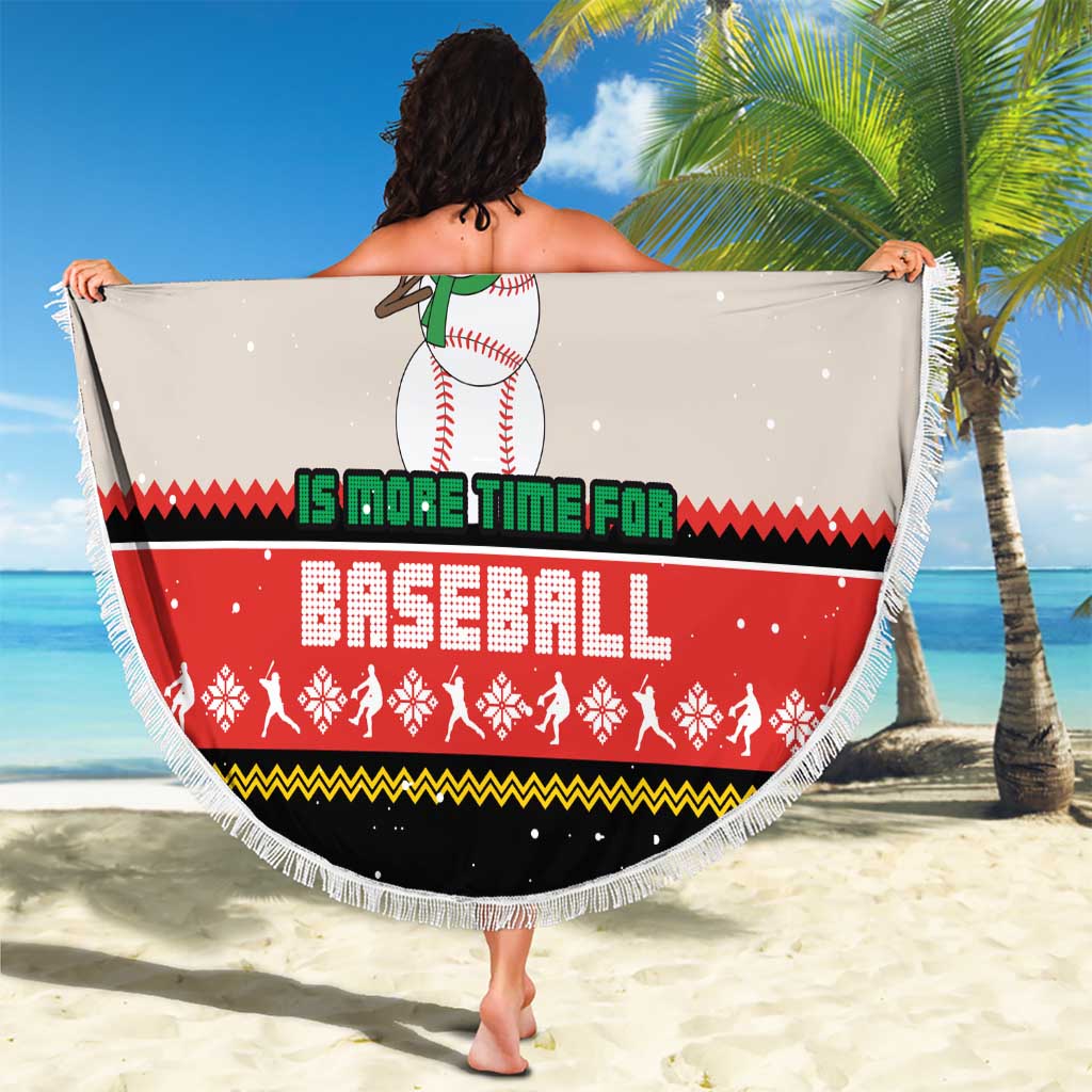 Is More Time for Baseball Design Beach Blanket with Baseball Snowman All I Want for Christmas - Wonder Print Shop