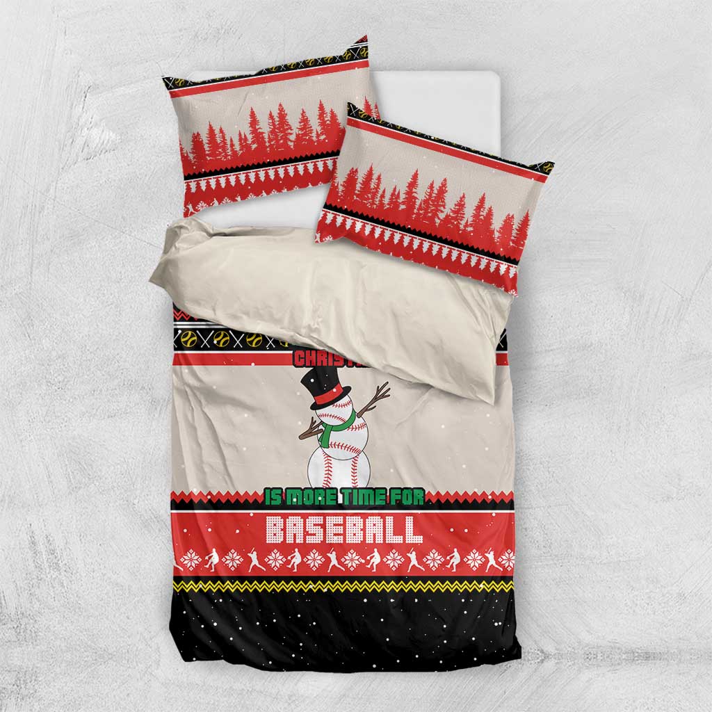 Is More Time for Baseball Design Bedding Set with Baseball Snowman All I Want for Christmas - Wonder Print Shop