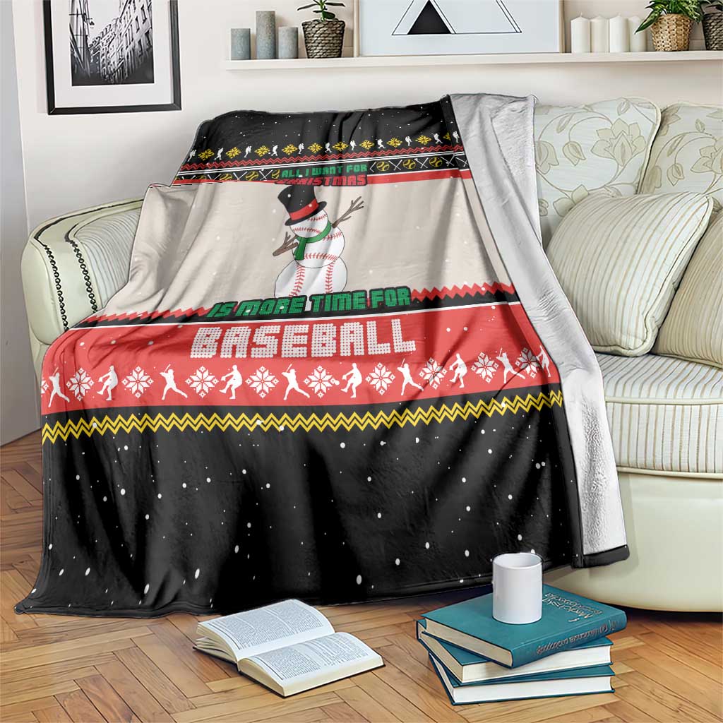 Is More Time for Baseball Design Blanket with Baseball Snowman All I Want for Christmas - Wonder Print Shop