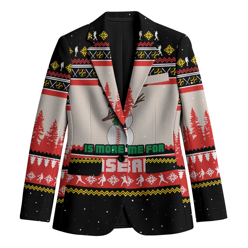 Is More Time for Baseball Design Blazer with Baseball Snowman All I Want for Christmas - Wonder Print Shop