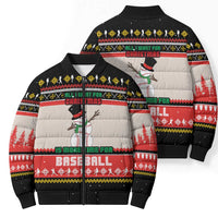 Is More Time for Baseball Design Bomber Puffer Jacket with Baseball Snowman All I Want for Christmas - Wonder Print Shop