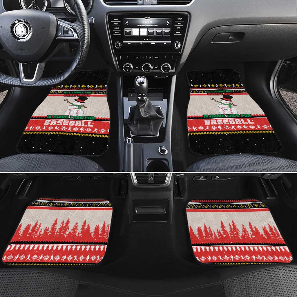 Is More Time for Baseball Design Car Mats with Baseball Snowman All I Want for Christmas - Wonder Print Shop